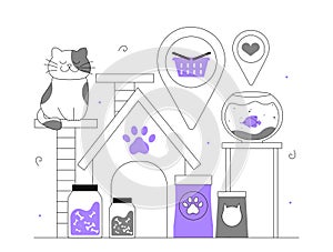 Products for animals line concept