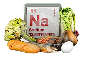 Products containing Sodium, 3D rendering