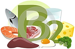 Products containing vitamin B2