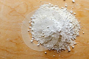 Products for dough, flour, sugar on the board