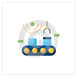 Products packing flat icon