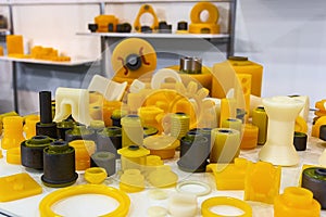 Products from polyurethane on the exhibition stand photo