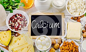 Products rich in calcium. photo