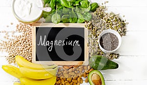 Products rich in magnesium. photo