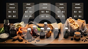 products table infographics