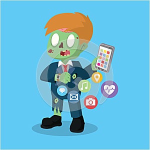 Profesion zombie character cute cartoon photo