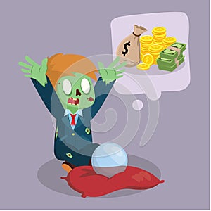 Profesion zombie character cute cartoon photo