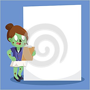 Profesion zombie character cute cartoon photo