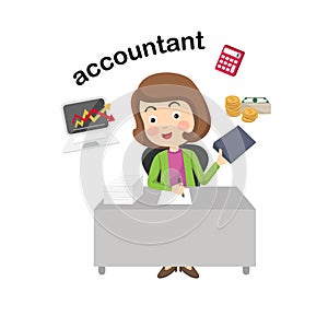 Profession accountant illustration