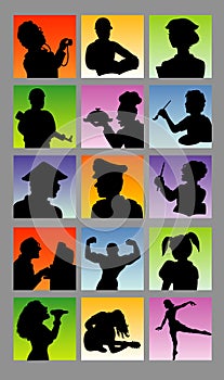 Profession avatar silhouettes