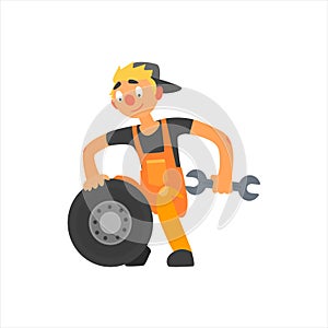 Profession Car Mechanic Vector Illustration