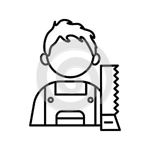 profession carpenter worker avatar line style icon