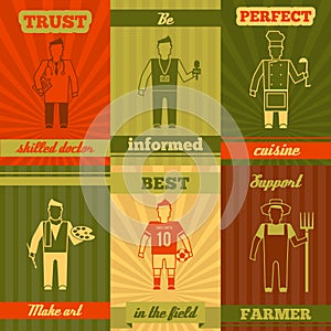 Profession characters composition poster