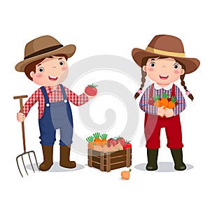 Profession costume of farmer for kids photo