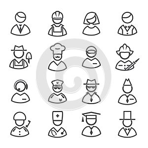 Profession icons vector set