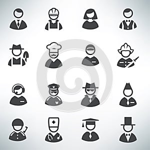 Profession icons vector set