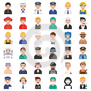 Profession and job related icon set 1, Male version