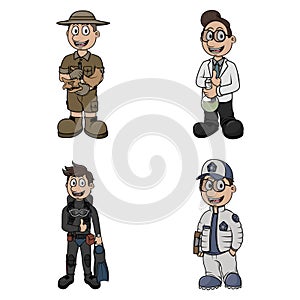 Profession Man Collection Color Illustration