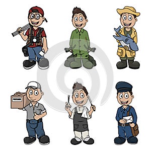 Profession Man Collection Color Illustration