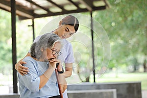 The profession of a nurse caring for the elderly due to facing mental conditions