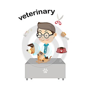 Profession veterinary. illustration