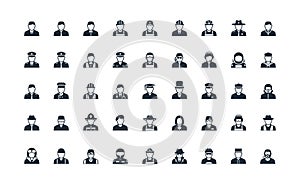 Profession and work avatars icons