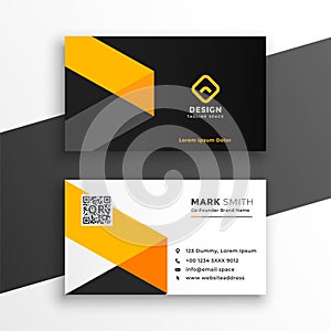 Professiona yellow business card modern template design