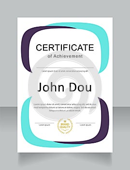 Professional achievement certificate design template
