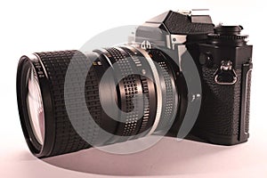 Professional analog camera with lens