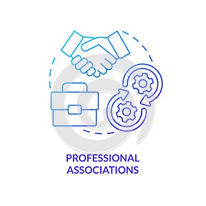 Professional associations blue gradient concept icon