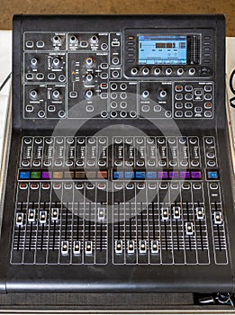 Professional audio mixer console photo