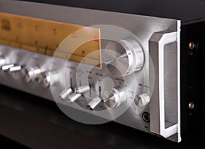 Professional Audio Stereo Receiver with Handles and VU meters