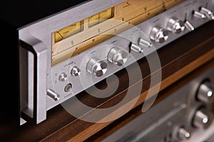 Professional Audio Stereo Receiver with Handles and VU meters