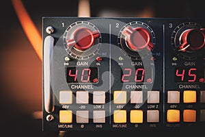 Professional preamp in studio