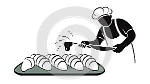 Professional Baker Preparing Dough, vector design Generative AI