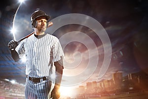 Professional baseball player in action on grand arena