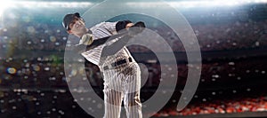 Professional baseball player in action