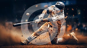 Professional baseball player in action on grand arena Generative AI