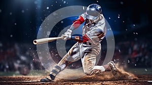 Professional baseball player in action on grand arena Generative AI