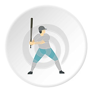 Professional baseball player icon circle