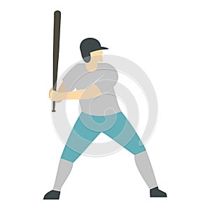 Professional baseball player icon isolated