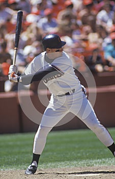 Professional Baseball player Will Clark up at bat, Candlestick Park, CA