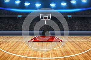 Professional basketball court arena backgrounds photo