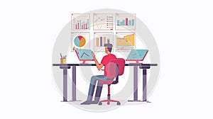 Professional Big Data Analyst Working on Data Analysis Concept