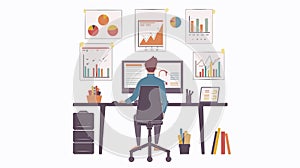 Professional Big Data Analyst Working on Data Analysis Concept