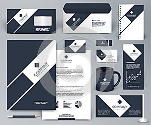 Professional black corporate identity template