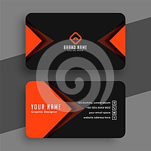 Professional black and orange ready business card template