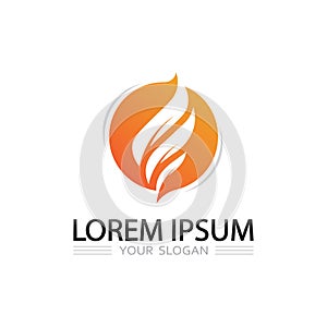 Professional blazing fire flame vector logo design symbol hot icon element