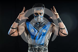 Professional bodyart Sub-Zero from Mortal Kombat