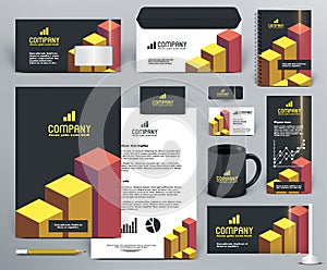 Professional branding design kit with bricks.